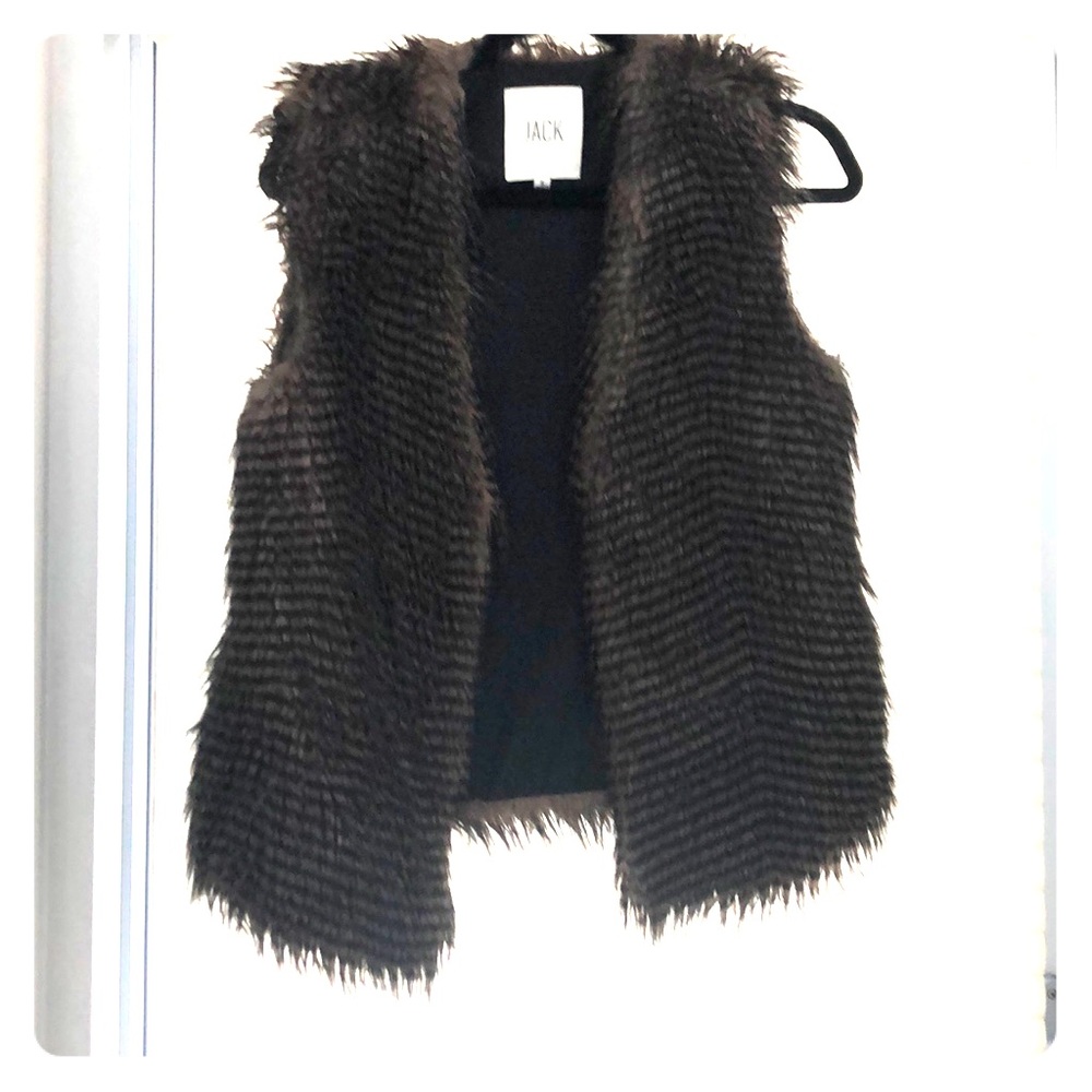 BB dakota jack striped fur vest size S